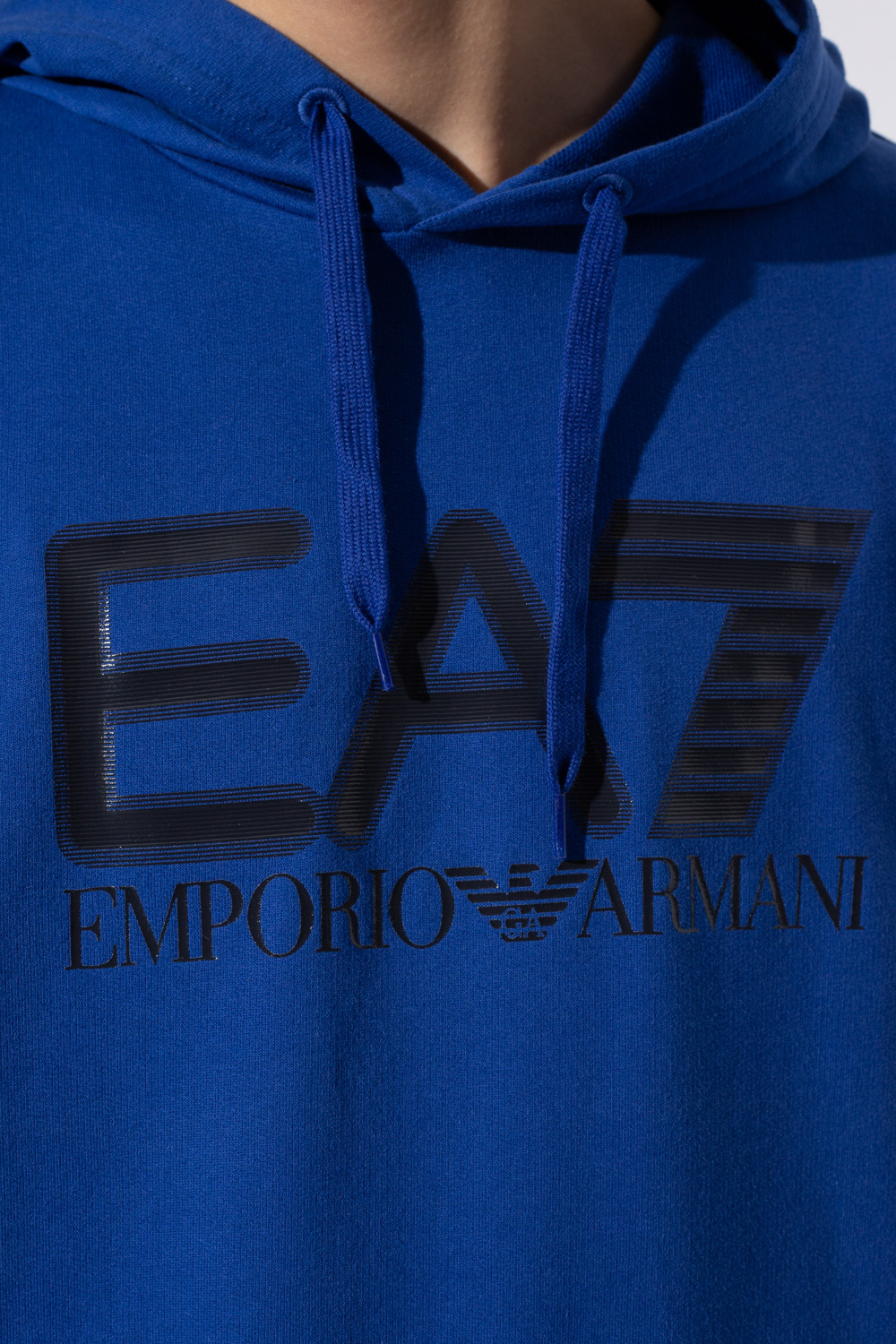 Blue armani hoodie sale